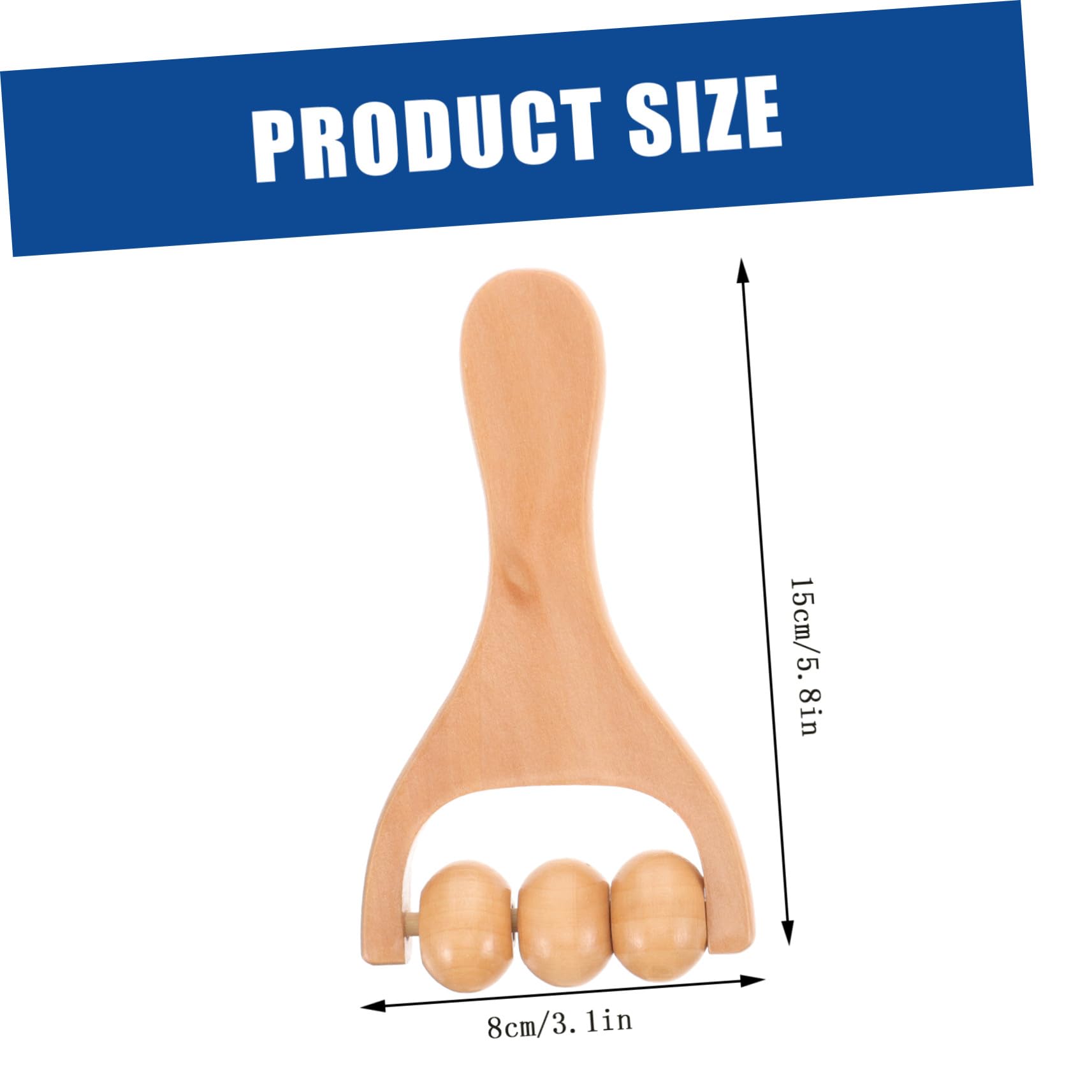 Masajeador de Pies de Madera 2 Piezas, Rodillo Manual Compacto | Color Caqui, Forma Redonda, para Pies y Brazos, Fácil de Llevar de Viaje o Usar Viendo Tv