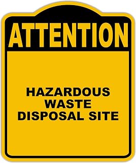 HAZARDOUS WASTE DISPOSAL SITE Attention Yellow Black Aluminum Composite Sign 8.5 x 10 inches