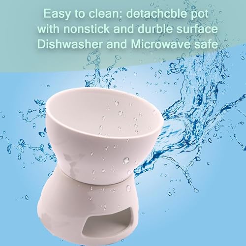 Miniatura 7 de Juego de ollas de fondue con 4 tenedores de cerámica calentador de mantequilla, juego de té de alta calidad, olla de fusión de porcelana para