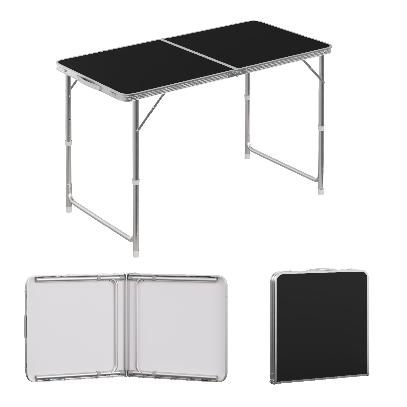 Tavolo Da Campeggio Pieghevole In Alluminio 120x60 Cm – Altezza Regolabile 55-70 Cm Con Maniglia - 2