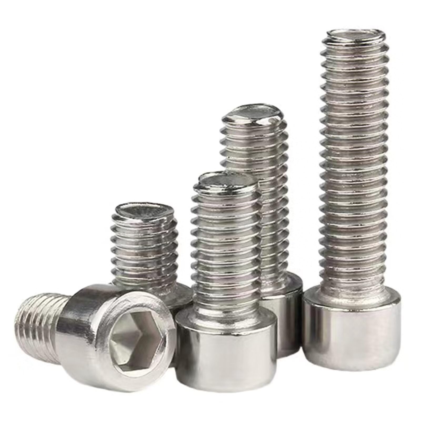 M4-0.7 x 35mm Stainless Steel 201,GB/T 70,Metric Socket Head Cap Bolts Screws, Allen Socket Drive,Hex Socket Cap Screw,Machine Full Thread for Bike