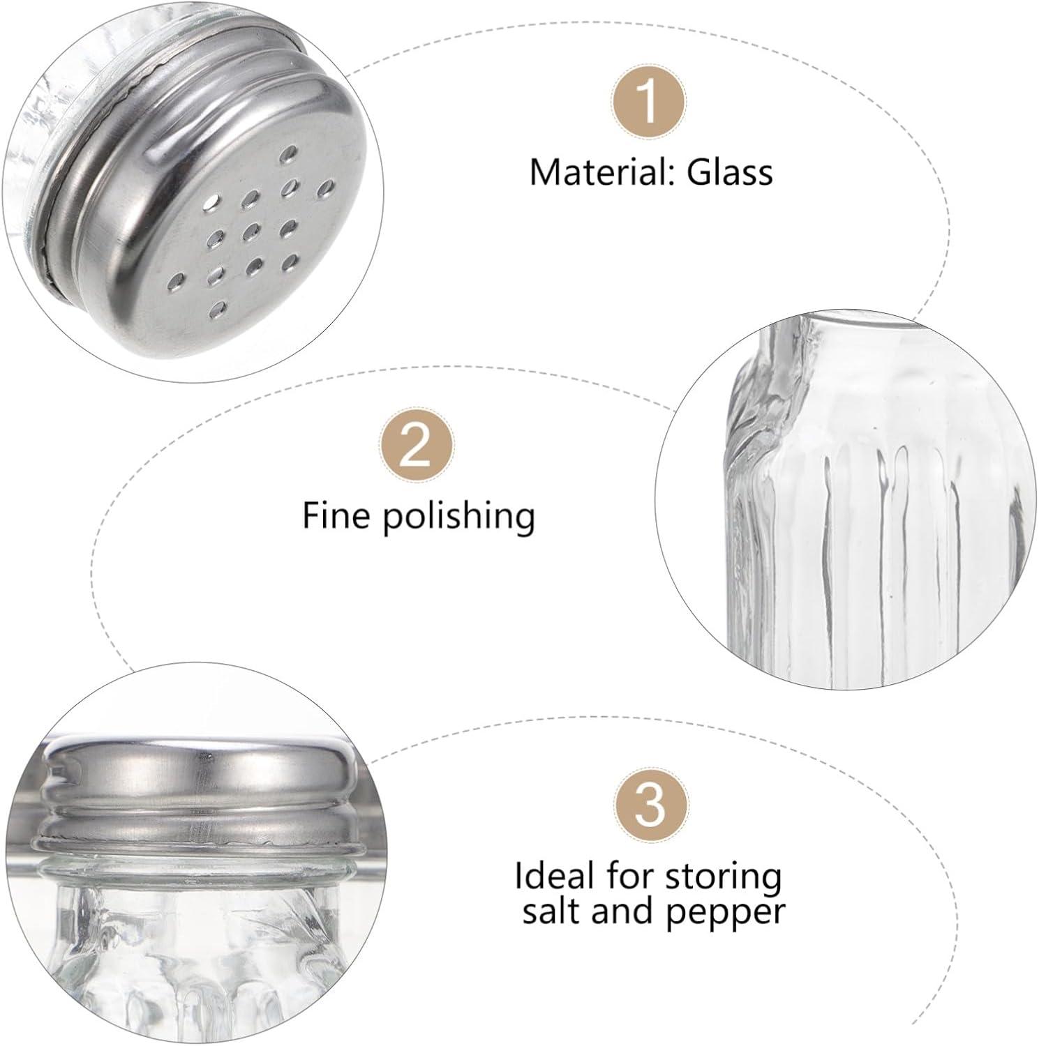 6pcs Spice Storage Containers Lids for Salt Pepper and Seasonings Elegant Kitchen Condiment for Home Use