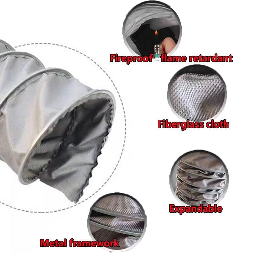 Manguera De Conducto Flexible 1 2 3 4 5 6 8 10m Tubo De Ventilación Manguera De Escape Para Ventilador Manguera De Conducto De Aire Hvac Resistente Al Calor(L 5m/(16.4ft),450mm(17 3/4"))