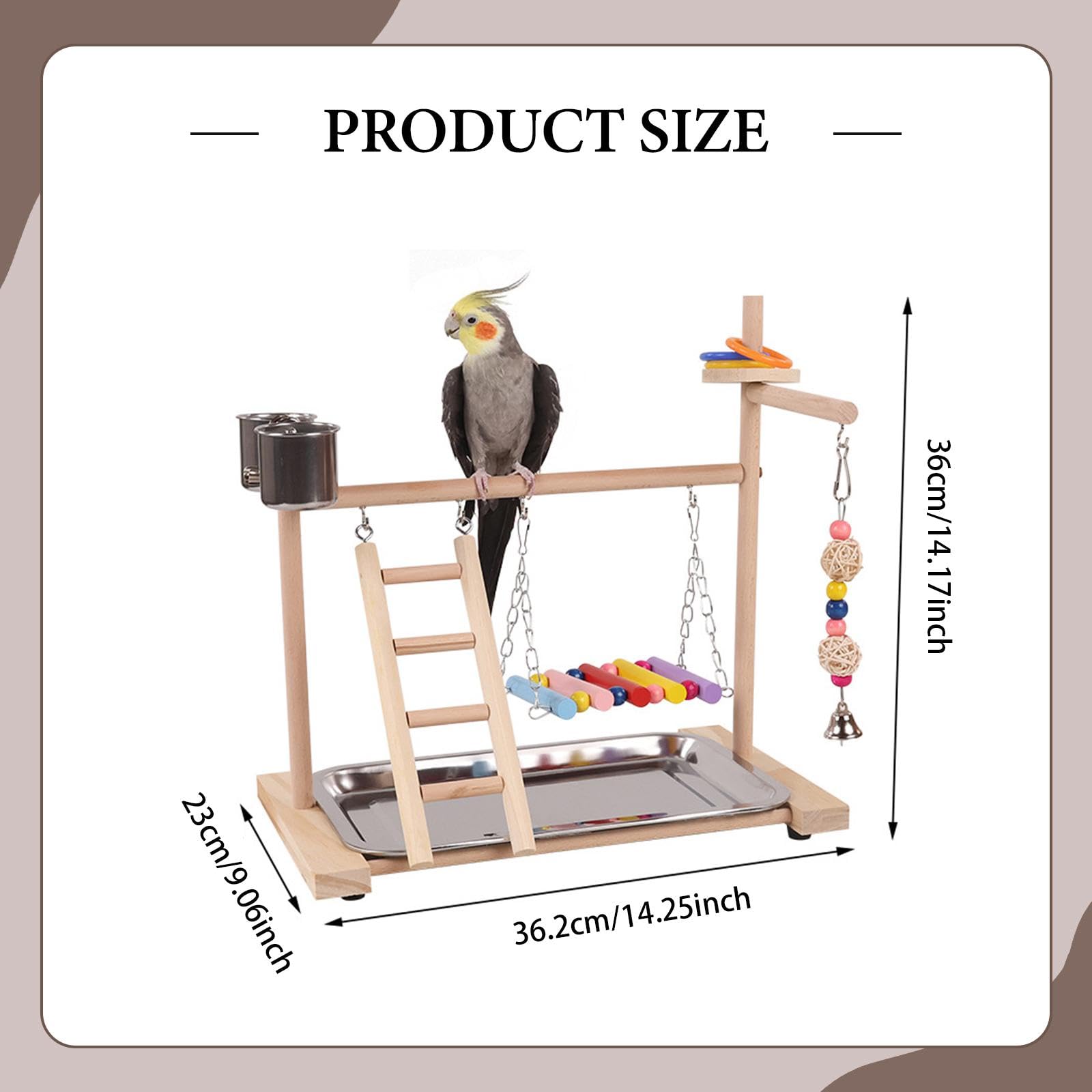 Aire de Jeux pour Perroquets, Facile à Monter, Idéale pour Les Pinsons, Les Conures et Les Aras.