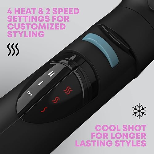 Miniatura 3 de Revamp Progloss Airstyle 6 en 1 Hot Air Multi Styler - Cepillo secador de pelo para peinado húmedo o seco - Barril de cerámica infundido con aceites