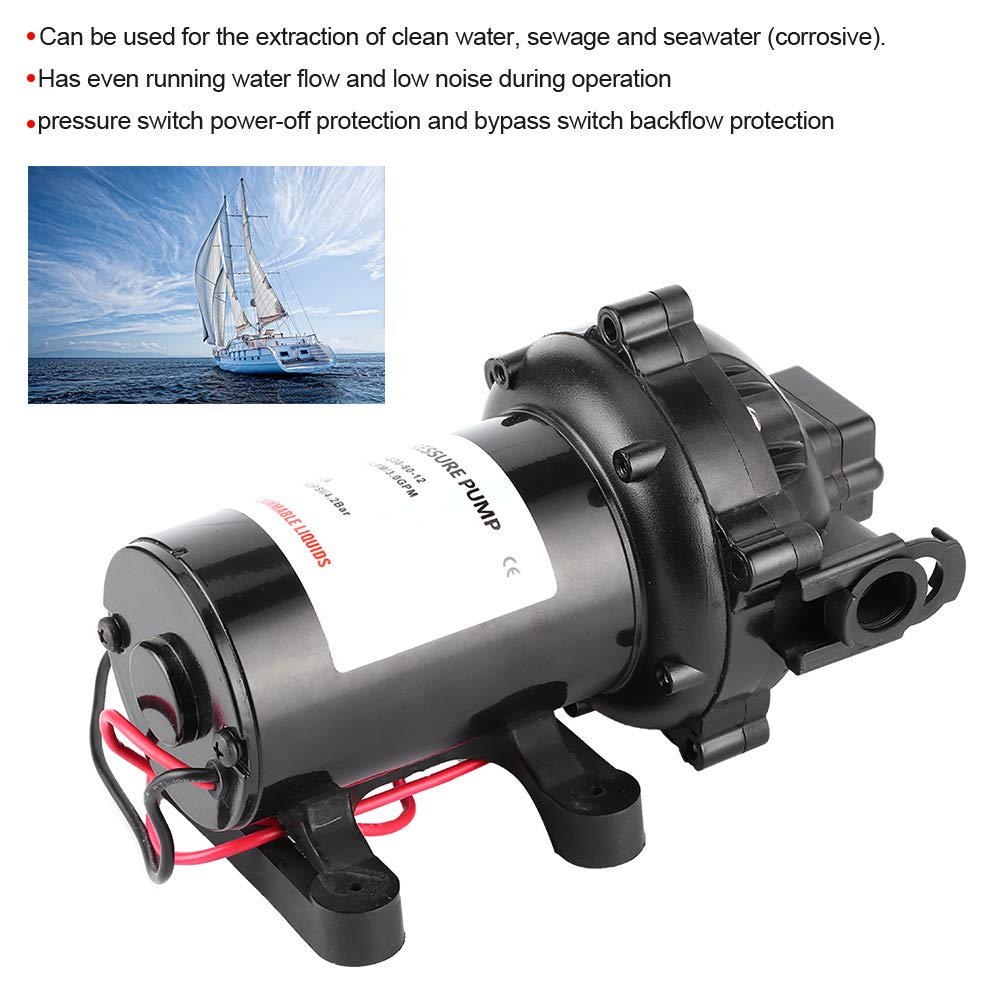 SEAFRONT 200W 12V DC Zelfaanzuigende Waterpomp, Gietijzeren SEAFRONT 200W 12V DC Zelfaanzuigende Waterpomp, Gietijzeren
