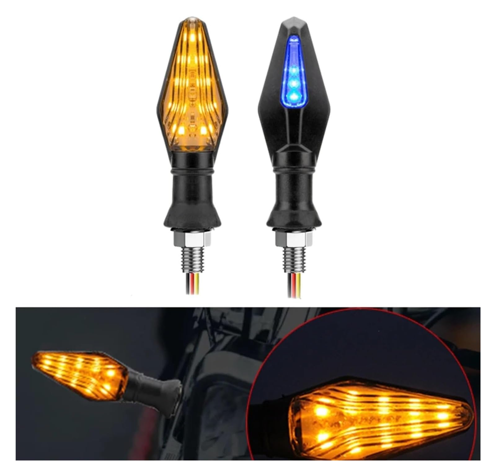 QWQNMC Indicatore Direzione Moto Indicatore di Direzione per Motocicletta da 12 V Luci Lampeggianti(2Pcs)