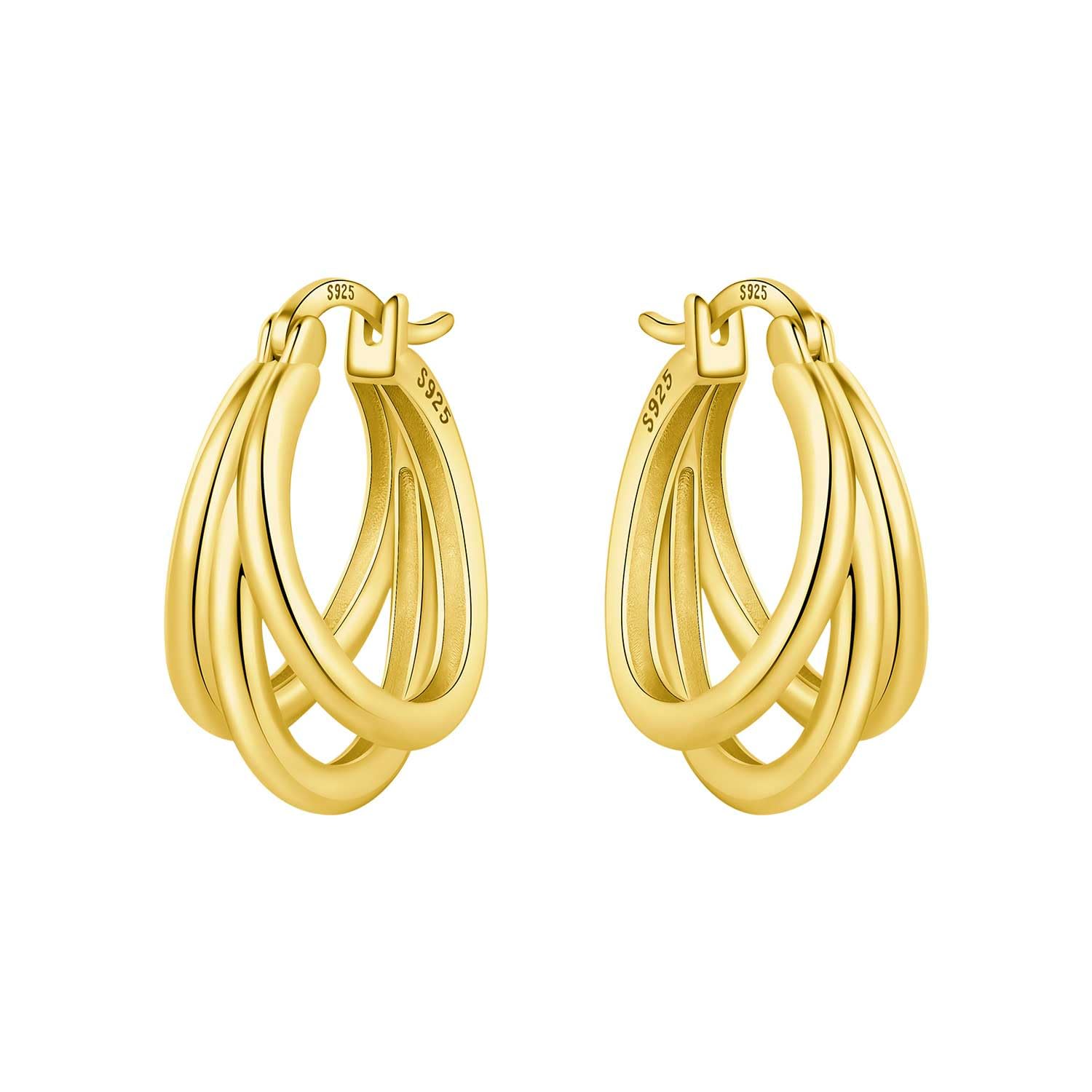 CYMYSS 925 Sterling Silver Hoop Earrings for Women, Small and Large Trendy Hoops Hypoallergenic Huggie Earrings Statement Fashion Jewelry Gifts for