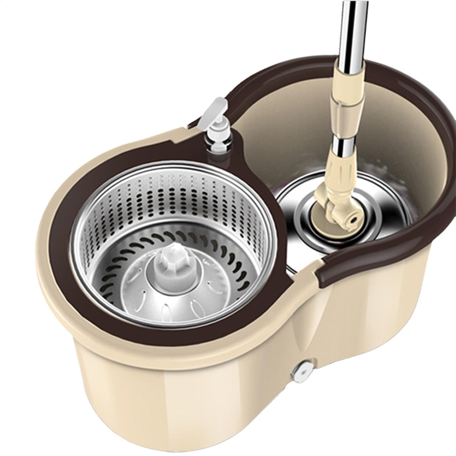 Cubo de fregona con escurridor, fregonas para Limpieza de Pisos con | escurridor | de fregona y Cubo Giratorio de 360 Grados para Limpieza de Pisos - de Limpieza de Pisos p