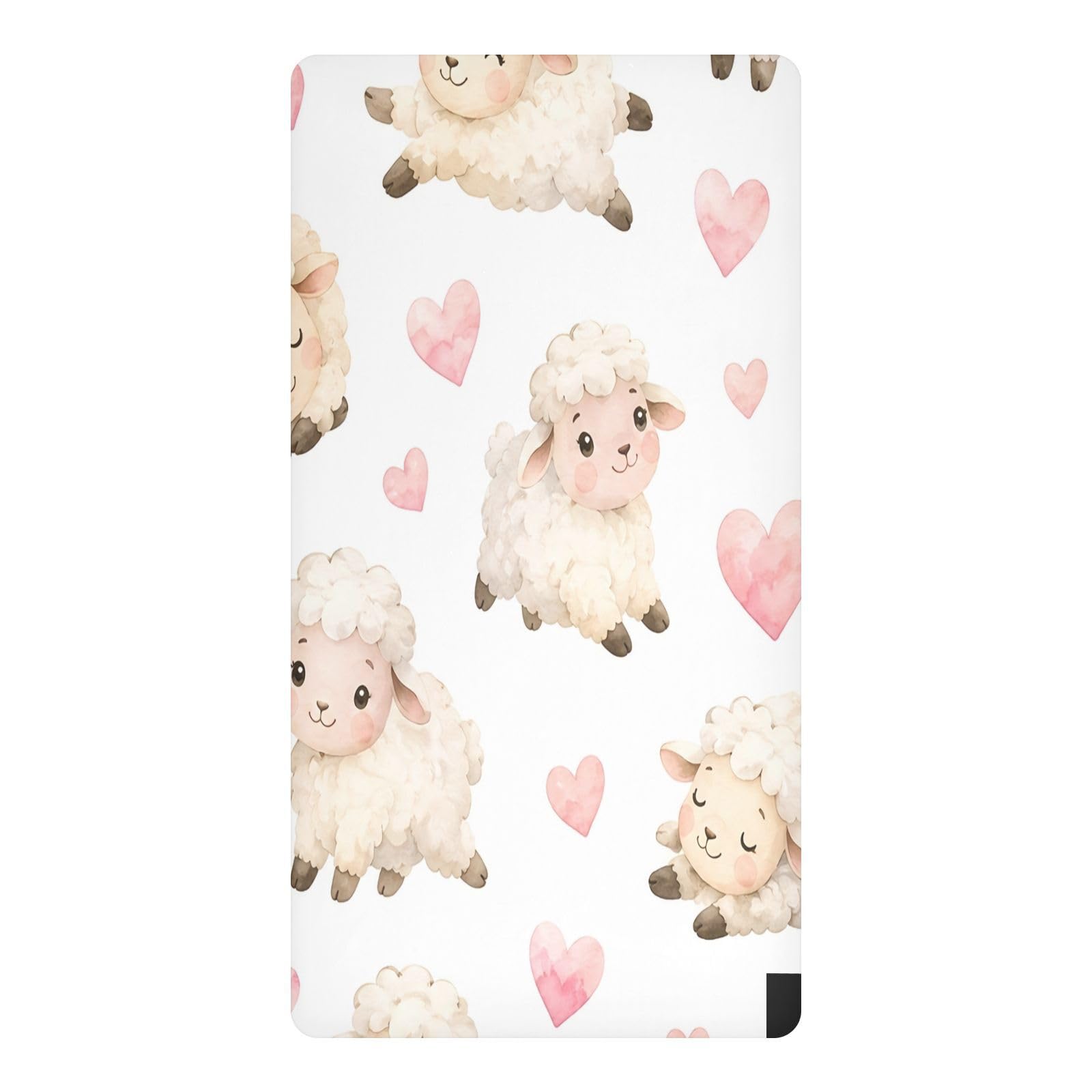BOESI Cute Sheep Waterproof Crib Sheet,Fitted Mattress Protector