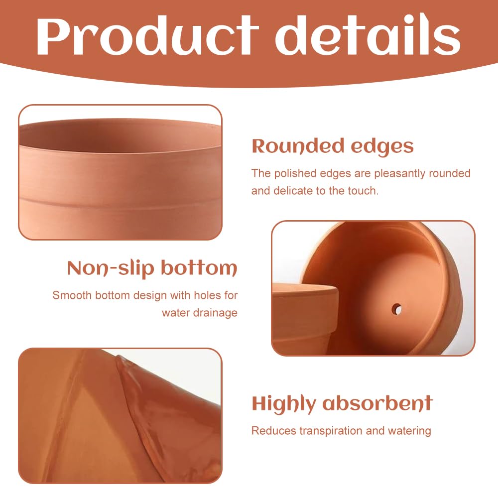Foreverup 24Pcs Terracotta Plant Pots, 4 x 4.8CM Small Terracotta Plant Pots with Drainage Holes - Image 4