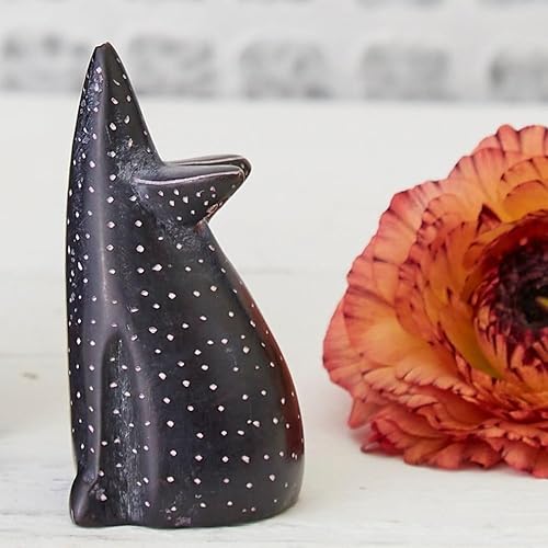 Miniatura 3 de Kisii Stone - Juego de figuras de ratón y gato negro