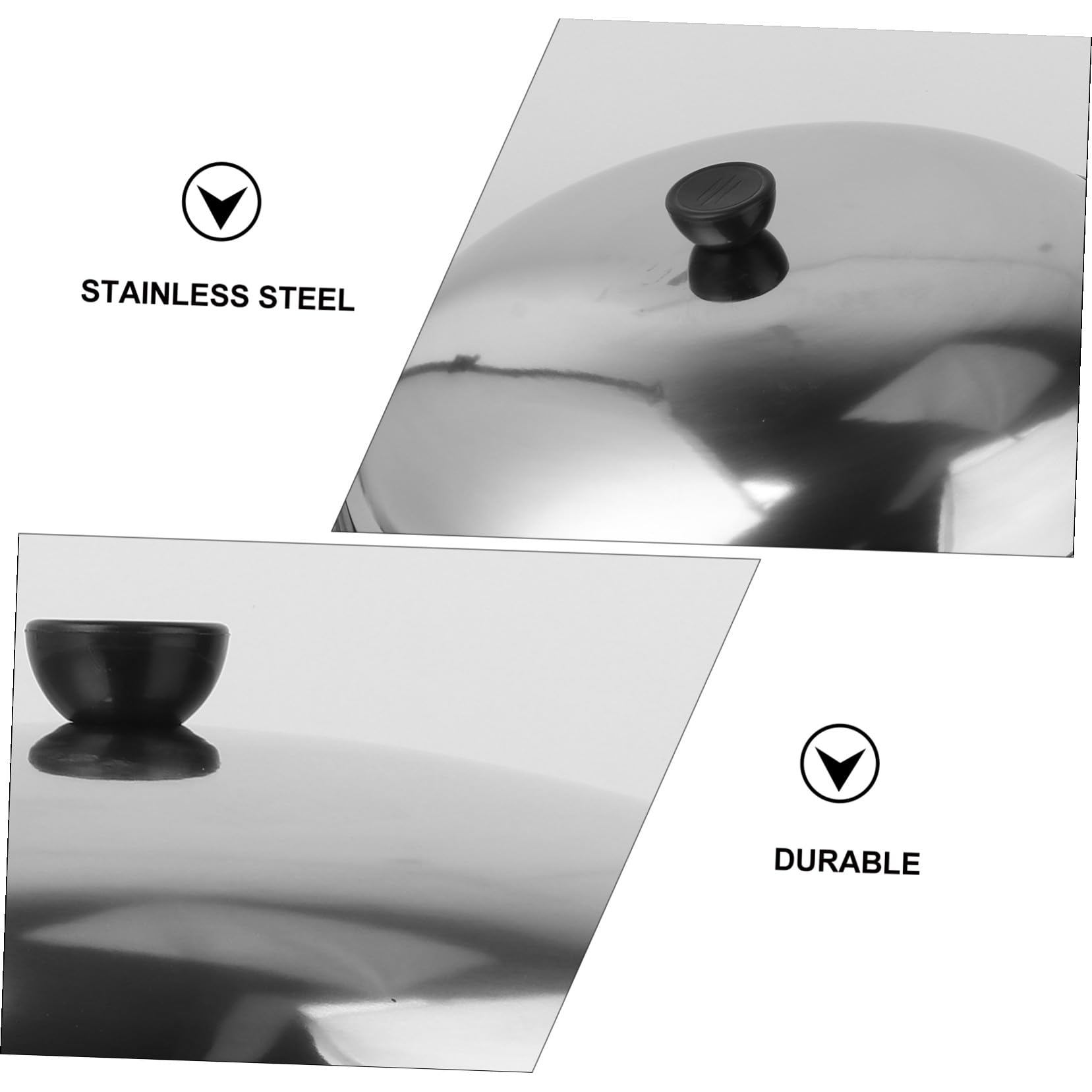 Topfdeckel aus Edelstahl mit Knauf, 40cm, Silber, Hitzebeständig