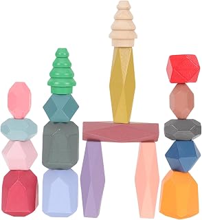 TOYANDONA 18 Peças De Empilhamento De Brinquedos De Pedra Blocos De Empilhamento Brinquedos Montessori Para 2 Anos De Idade Blocos Para Crianças 3-5 Blocos De Brinquedos Infantis Para