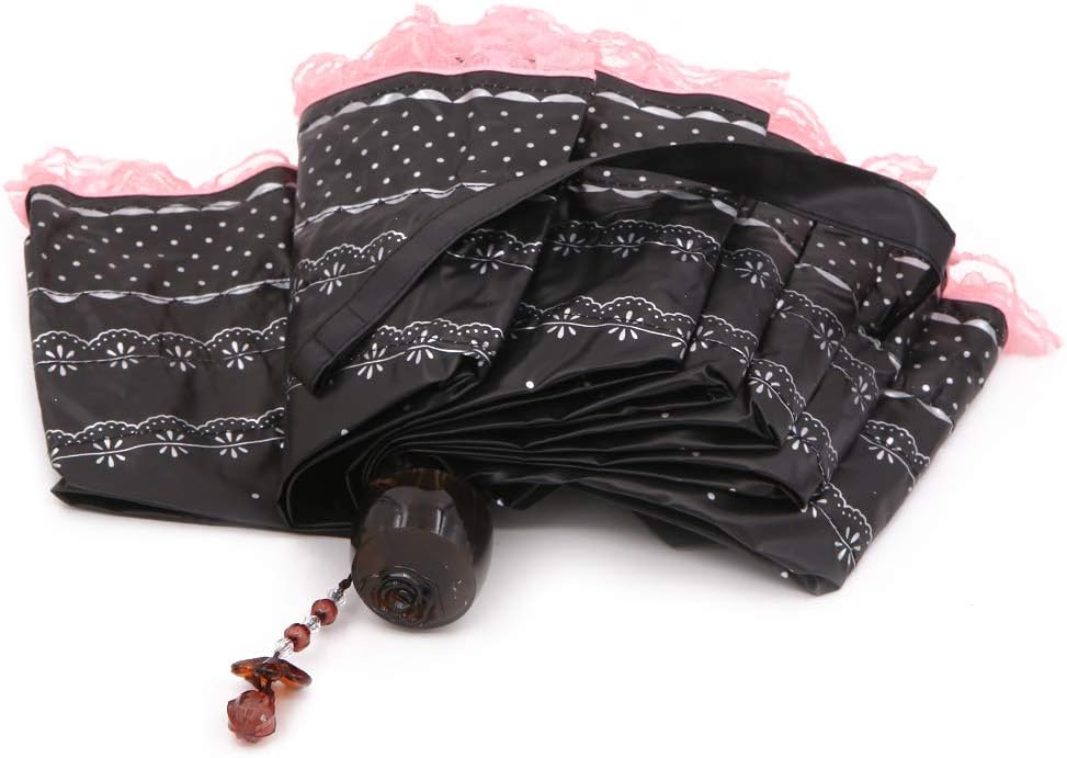 Winterworm Heart Princess Lace Windproof Folding Sunny and Rainy Umbrella Ultraviolet-Proof Anti Sun UV Protection Parasol Umbrella