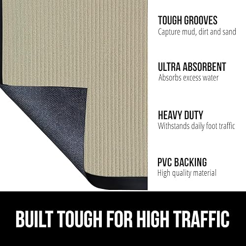 Miniatura 2 de Gorilla Grip - Tapete afelpado original de goma con perfil bajo, resistente, duradero, impermeable y fácil de limpiar para interior y exterior,