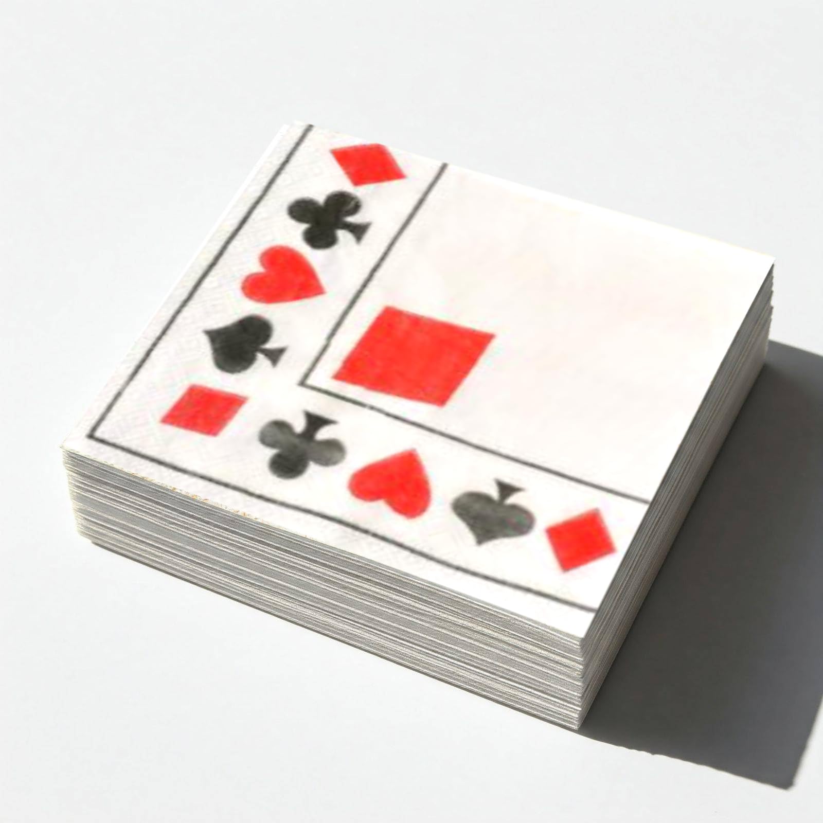 Nice Touch Paper Napkin in Playing Card Design, Red and Black (25 Pulls Per Pack, 75 Sheets, 33 X 33 cm) | Pack of 3 Printed Tissues | 3PLY Table Napkins | Party Essential-image-8