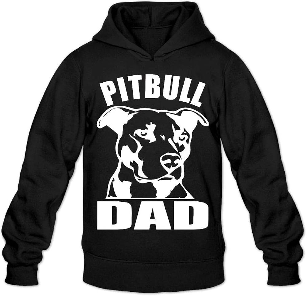 RW1k7Q3 Men's Pitbull DAD Hooded Sweatshirt, Fitted 100
