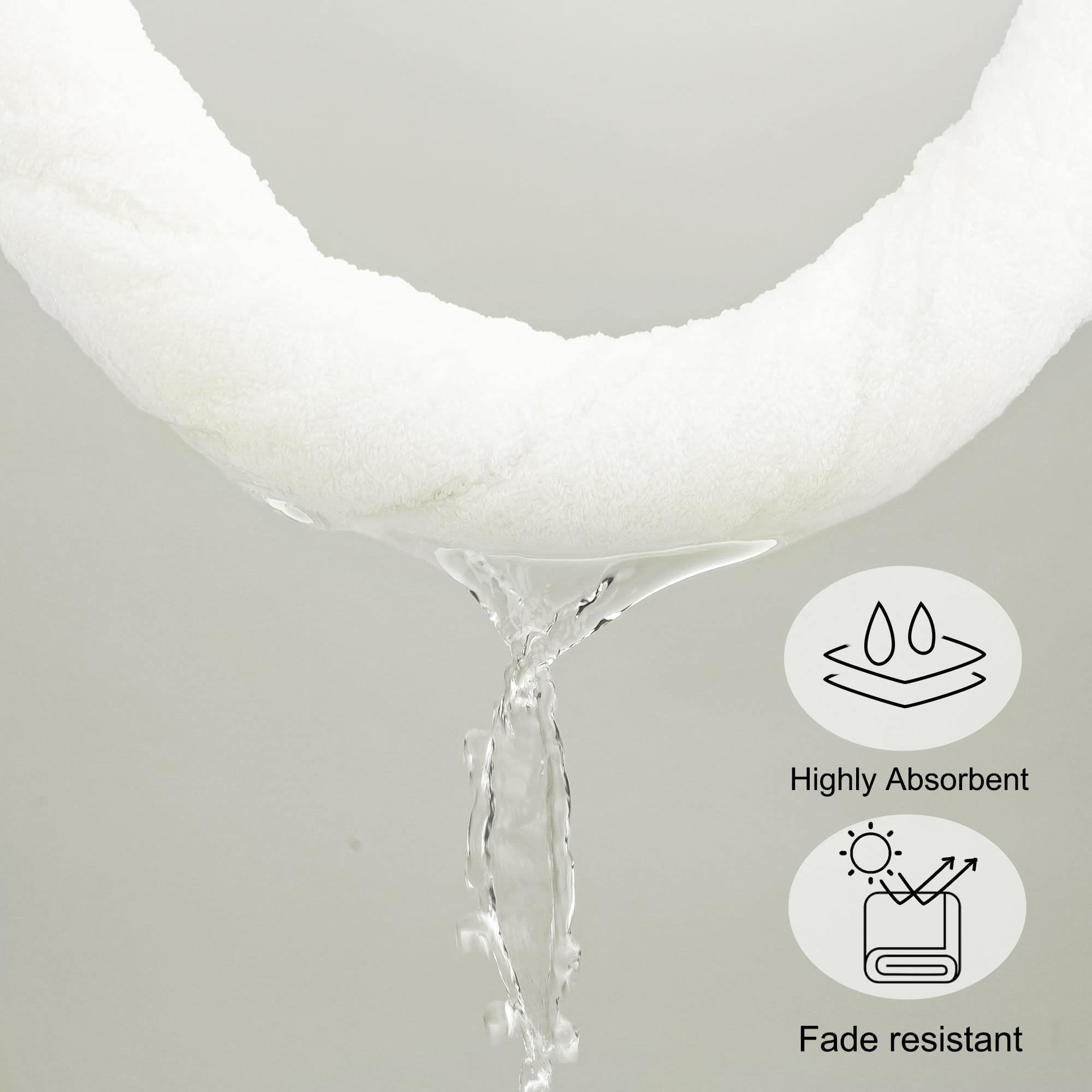 PiccoCasa Hand Towels for Bathroom Set of 4, 100% Combed Cotton 600 GSM Face Towels - Image 3