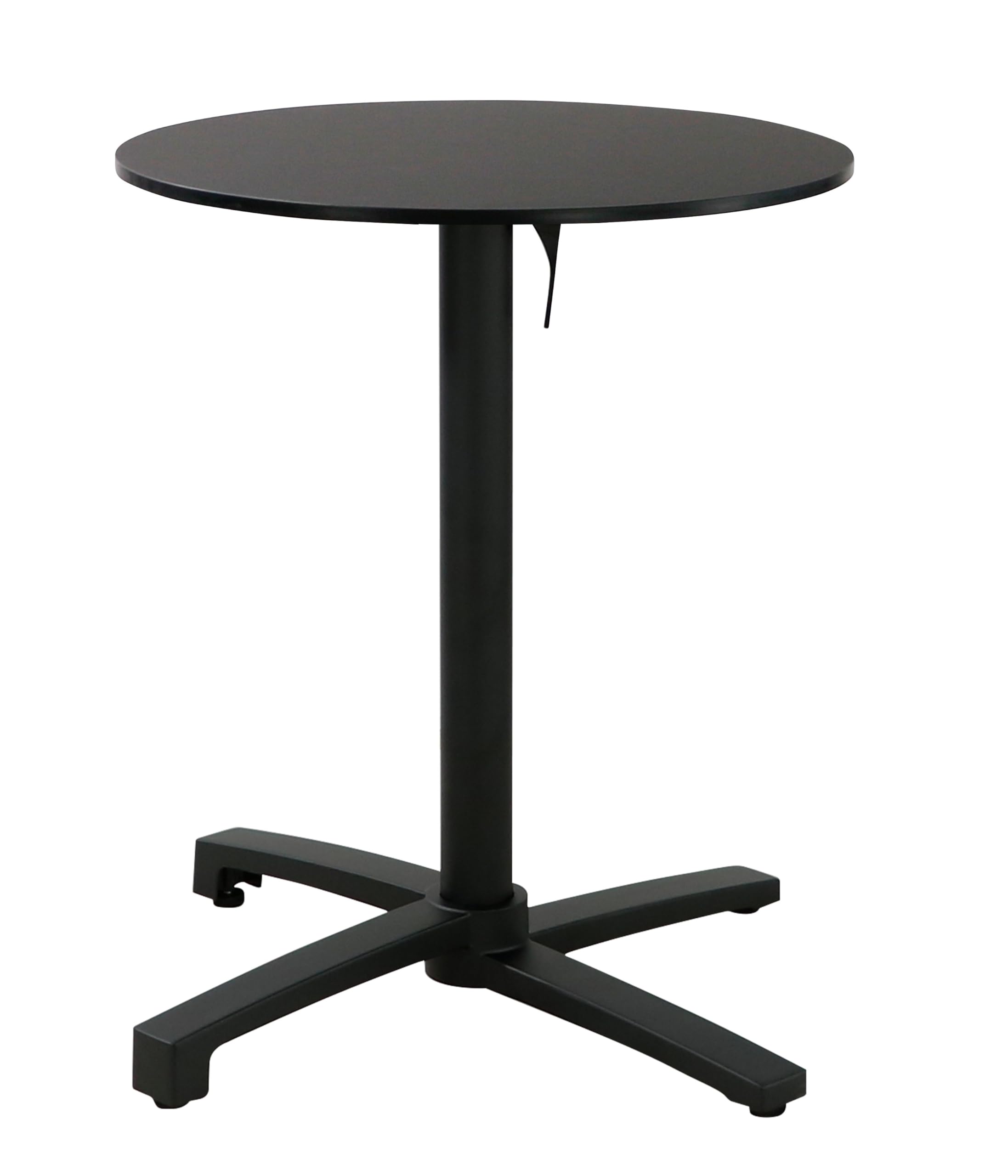 METRO Professional Gastro-Klapptisch Massini, Aluminium/Hochdruck-Laminat, Ø 60 cm x 74 cm, stapelbar, rund, schwarz Garten