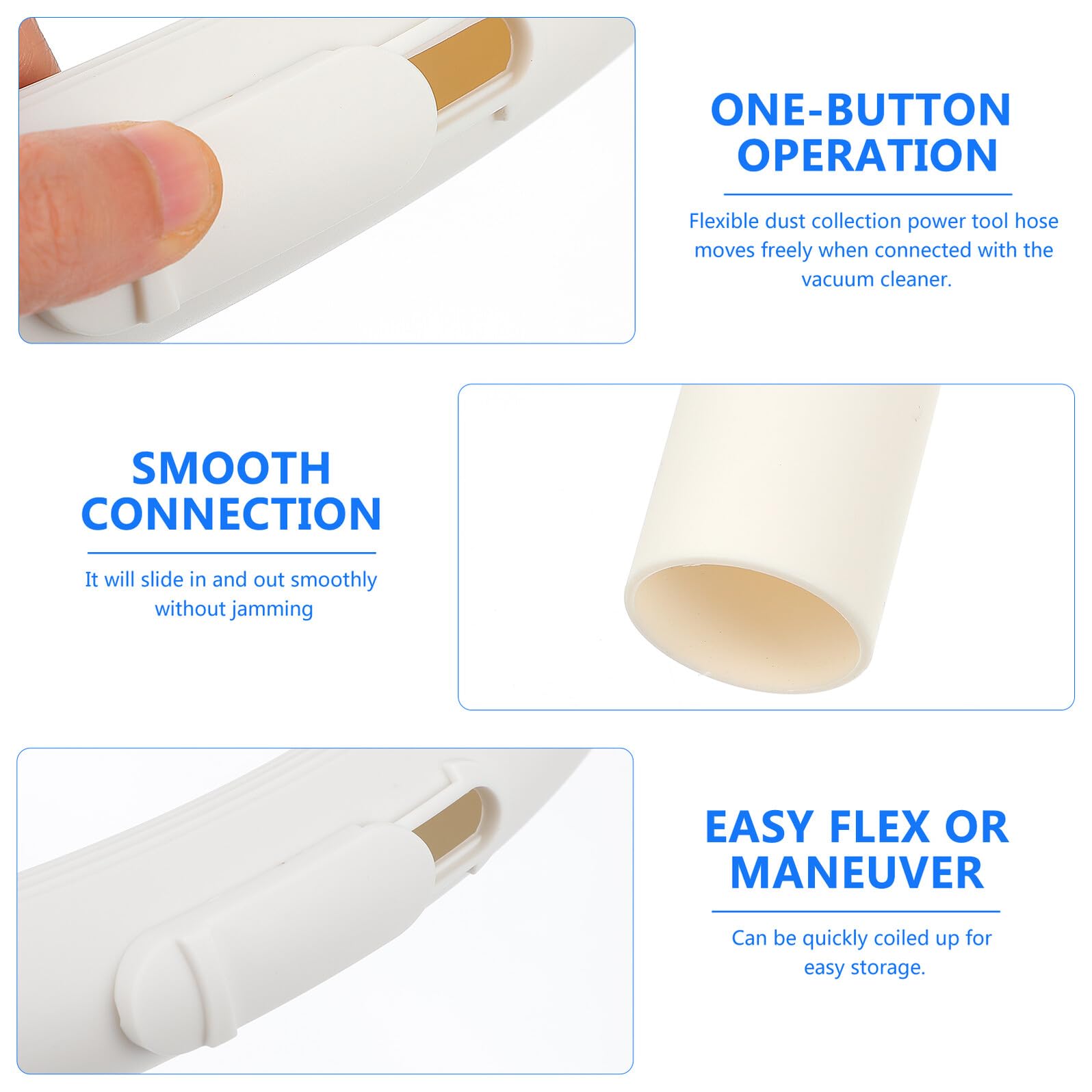 ERINGOGO Tubo Aspirapolvere Flessibile Bianco Estensibile Resistente e Facile da Installare Ricambio Compatibile per Tubo di Aspirazione Polvere