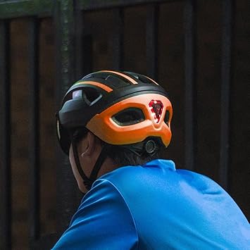 Losa Cycling Bicycle Bike Helmet with Visor Taillight Shockproof Orange