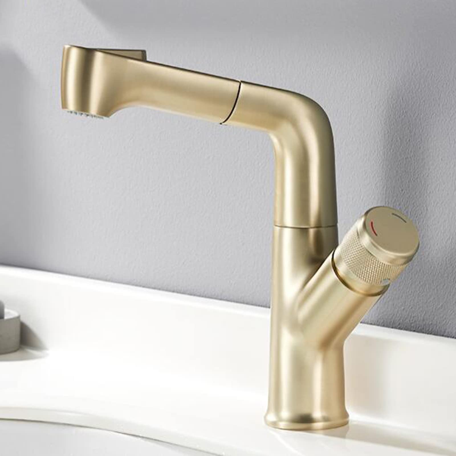 Mitigeur de lavabo cascade eau chaude et froide avec cartouche en céramique