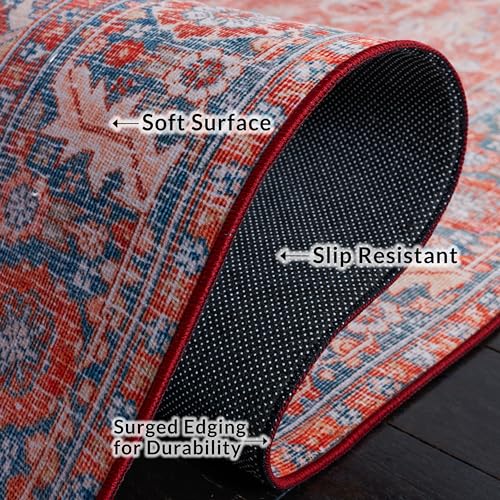 Tapete Safavieh Washable Tucson 8x10 ft Rust Navy miniatura 5