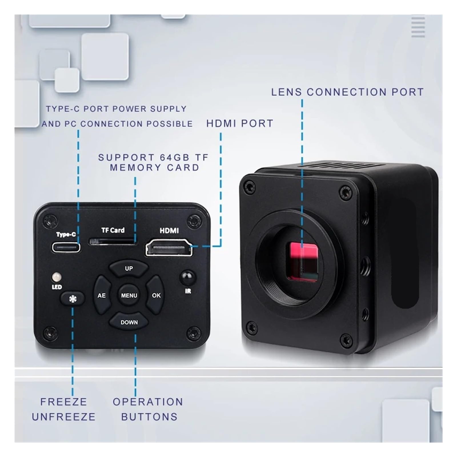 Cámara de videomicroscopio Digital electrónico Industrial 4K de 48 MP, HD 1080P, 60 FPS, con Sensor Imx678 de 1/1,8"(A IMX678 Camera)