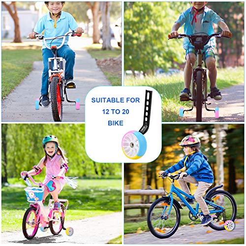 FORTOP Bike Training Wheels Heavy Duty Rear with Stabilizers Mounted Kit for Kids Boy Girls Distinctive Colorful Bicycle Training Wheels of 12 14 16 18 20 Inch (Thicken Version)
