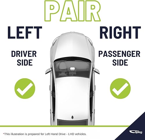 Miniatura 8 de Spieg Juego de espejo de remolque lateral para Nissan Titan 2018-2024  Par de montaje de espejo de visión lateral con memoria térmica Power Adj BSM