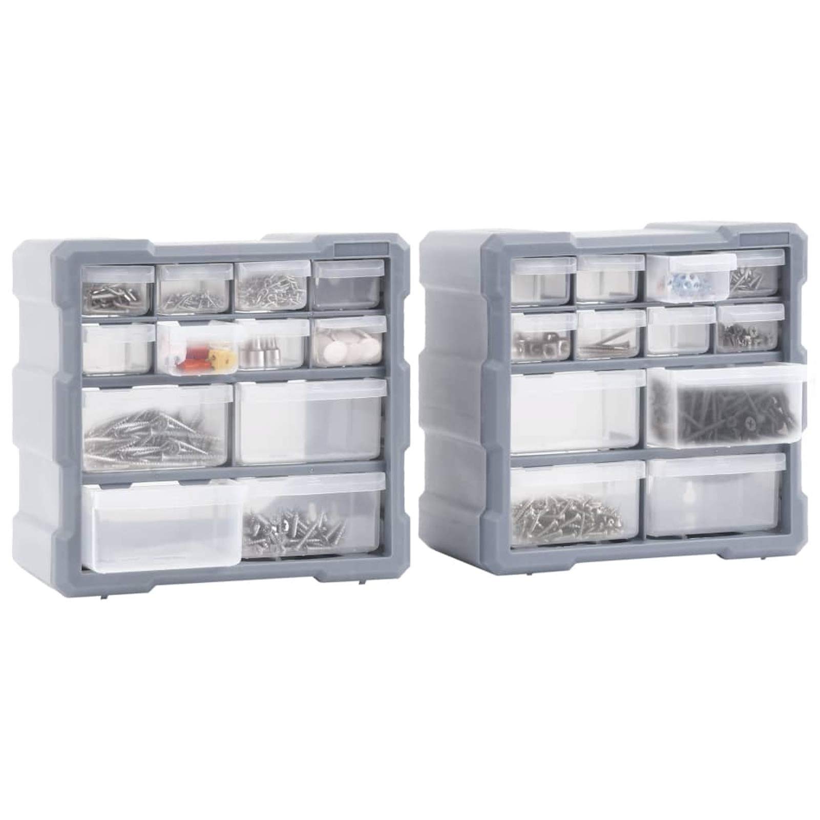 Organizer per Cassetti con 24 Scomparti, Contenitori Multiuso per Attrezzi e Piccoli Oggetti, Dimensioni 26,5 x 16 x 26 cm, in Polipropilene PP, per Artigiani, Fai-da-Te e Ufficio