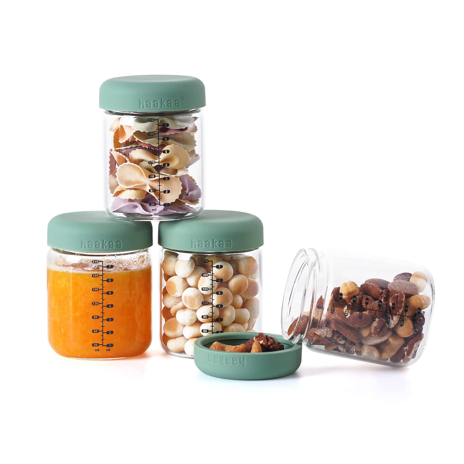 Glass Food Containers Haakaa Reusable Glass Baby Food Storage Jars