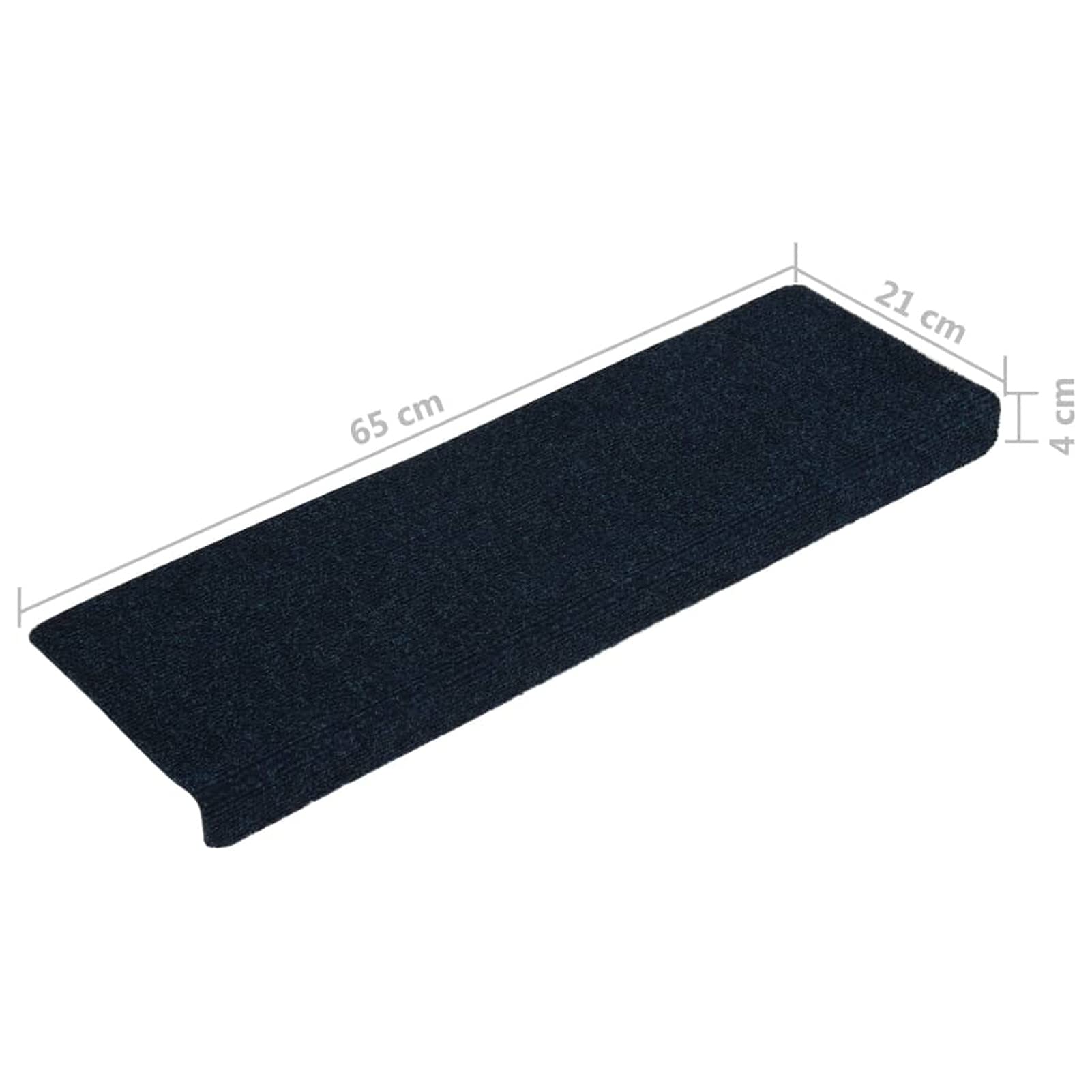 Tidyard Tapis d'escalier 15pcs Tissu aiguilleté|Marchettes d'escalier|pour Enfants Aînés Animaux De Compagnie|Antidérapant Pose Rapide Facile|Tapis Coin Tapis Antidérapant Auto-adhésif|65x25cm Bleu