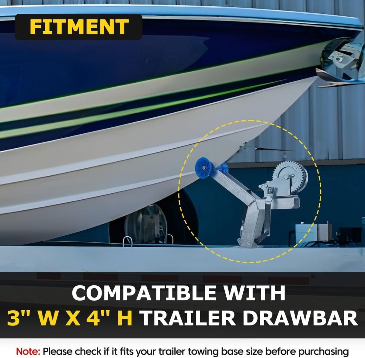 Adjustable Boat Trailer Winch Post with Roller, 1200Lbs Ratchet Winch, 8m, Universal Trailer Parts for Motorboats, Fishing Boats, Speedboats - Durable & Reliable