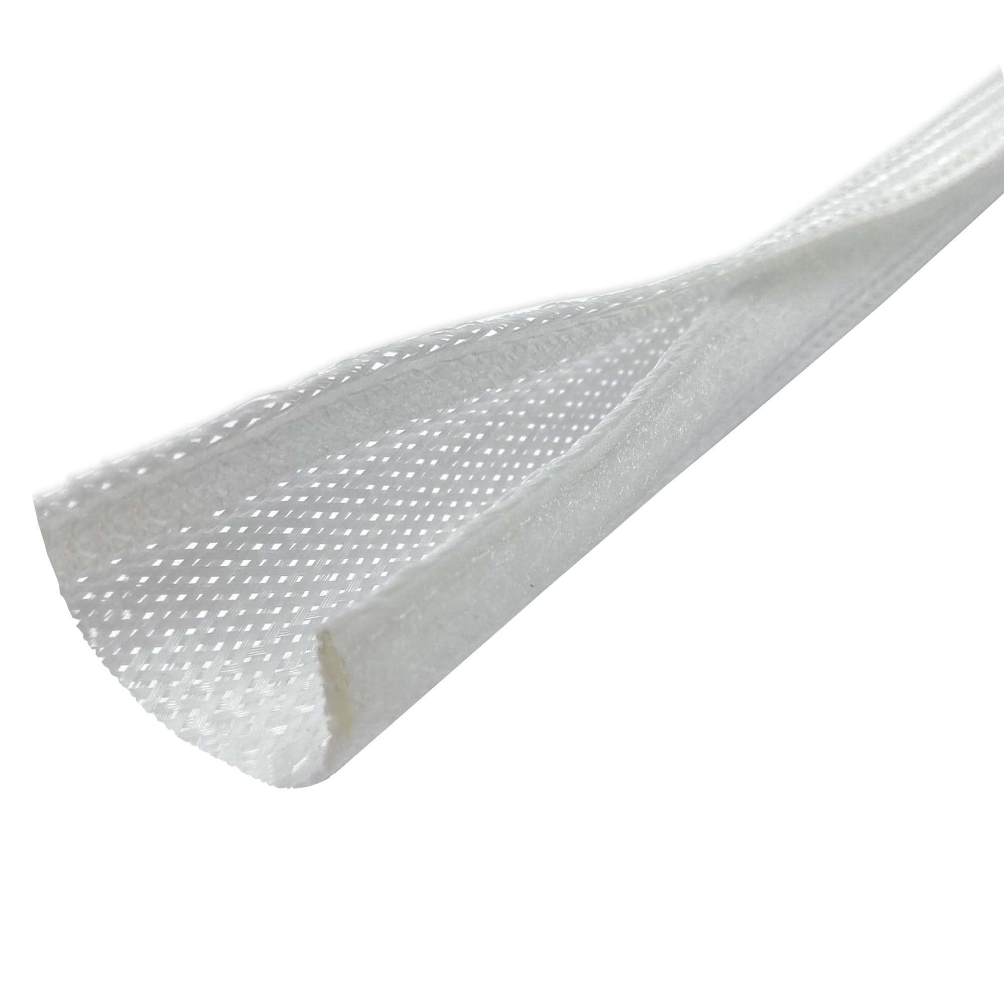 Electriduct Funda trenzada para cable de entrada lateral de 3 pulgadas con cierre de velcro, 100 pies (blanco)