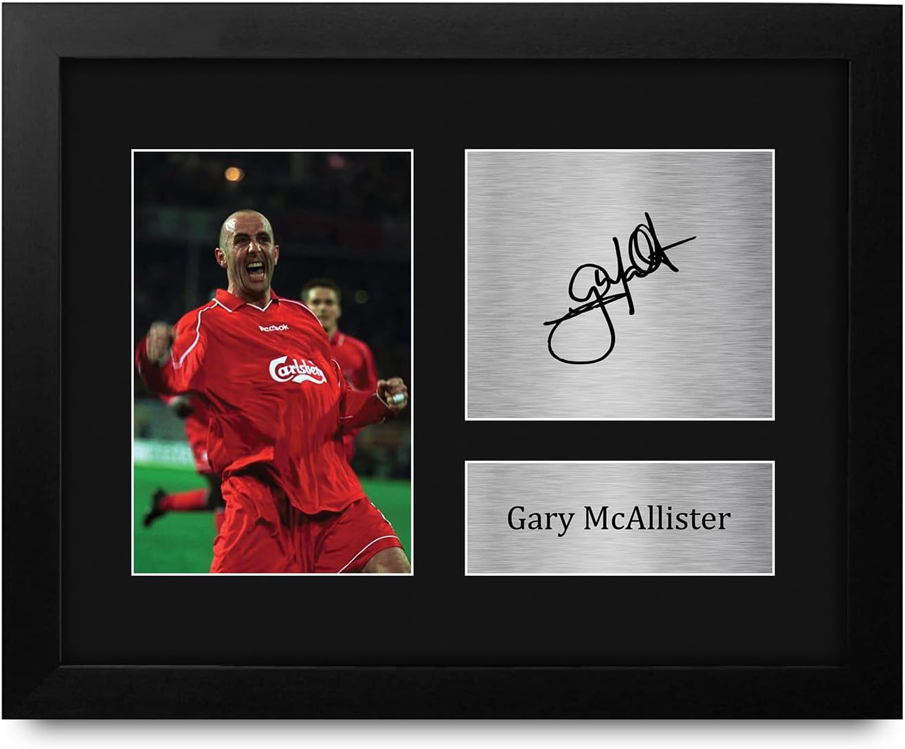 HWC Trading Gary McAllister Liverpool Gifts Printed Signed Autograph Picture for Soccer Fans and Supporters - US Letter Framed (ID-007920)