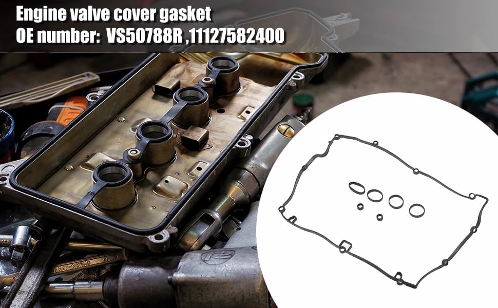 Unifizz Car Engine Valve Cover Gasket VS50788R 11127582400 for Mini Cooper S Countryman Paceman JCW R55 R56 R57 R58 for BMW 118i 120i 1.6T 12-16