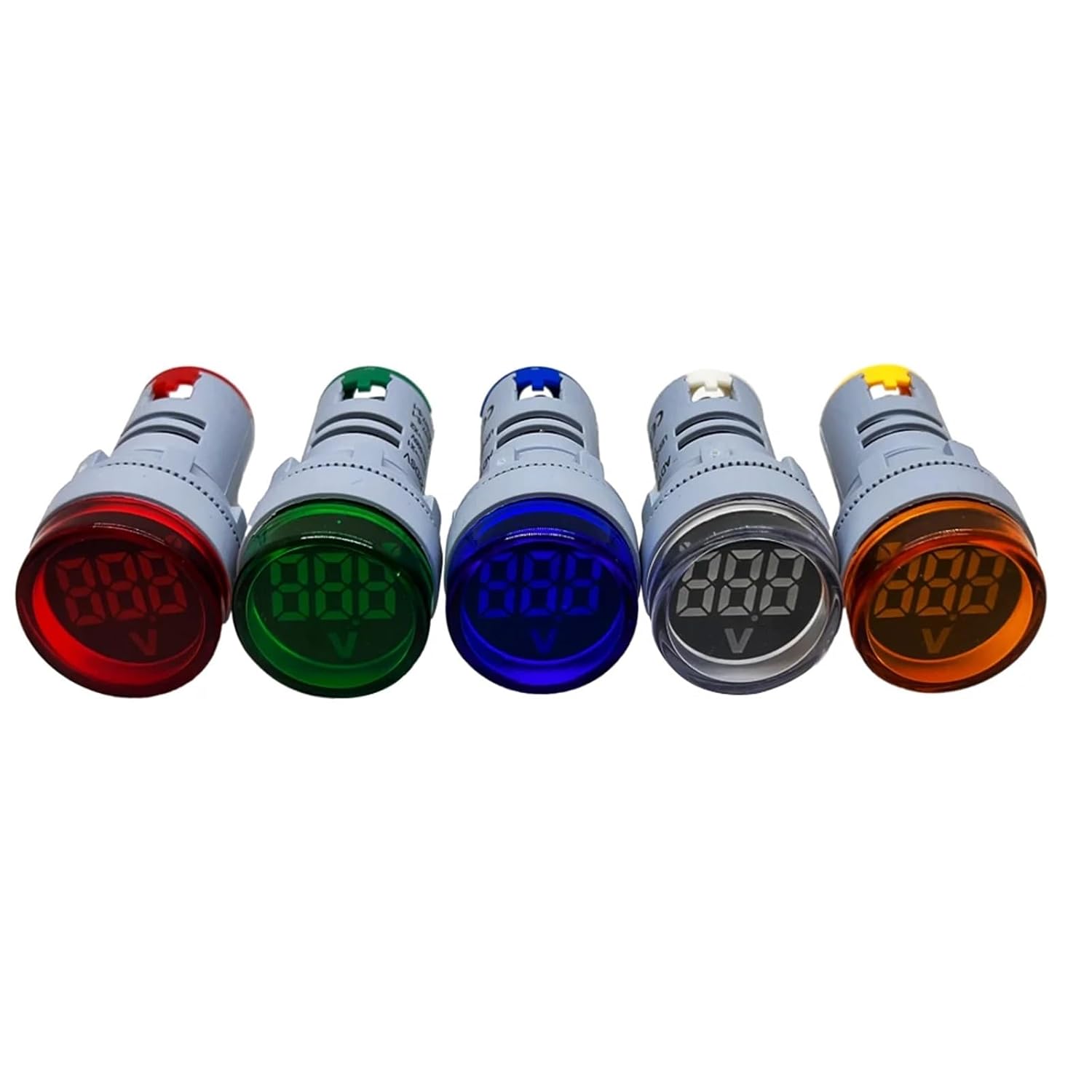 Mini Digital Voltmeter 22mm Round AC 60-500V Volt Voltage Tester Meter Monitor Power Indicator Lamp Light Display 1Pcs(Blue)