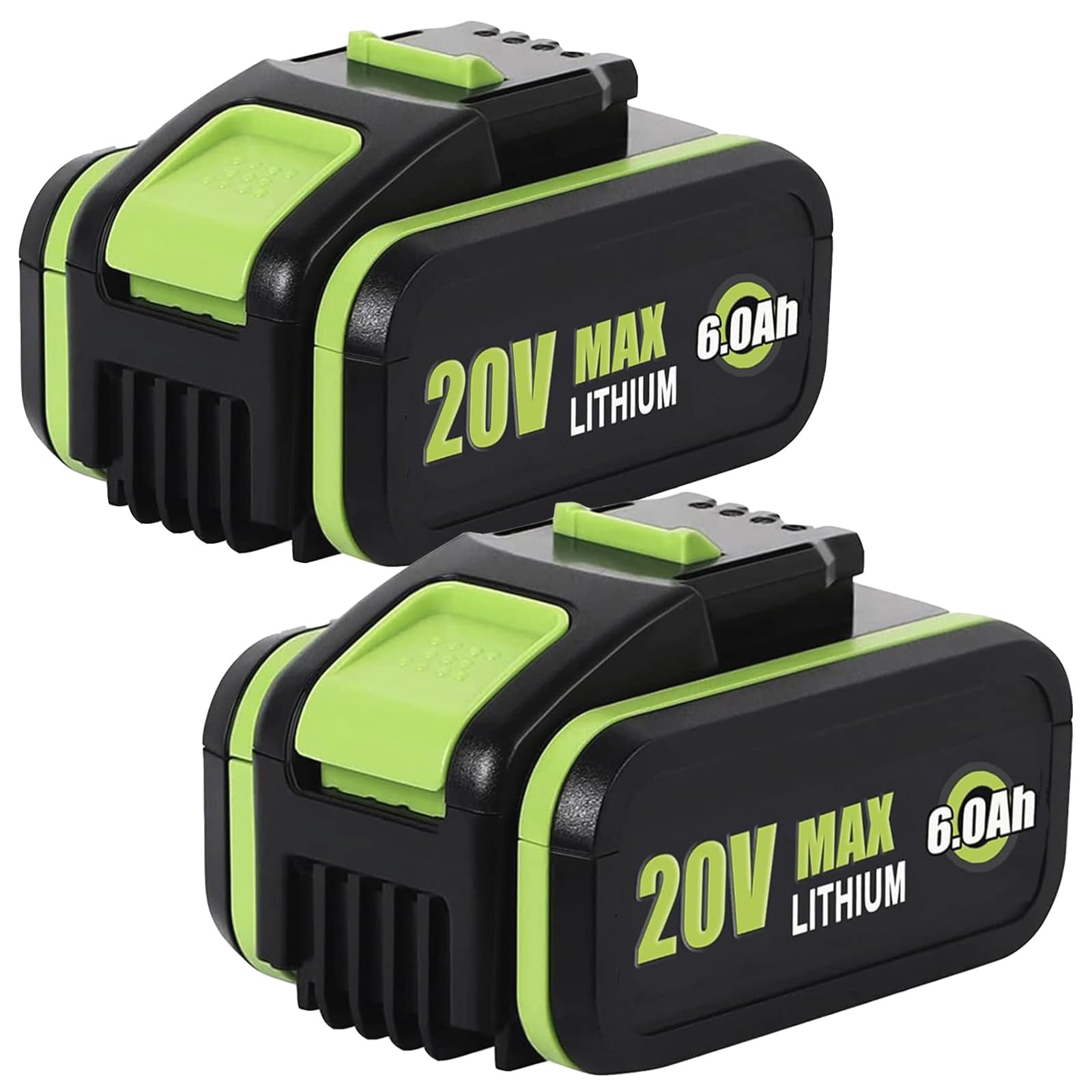 2 x 6,0Ah baterías de Repuesto de 20V para WA3551/WA3553, para Herramientas eléctricas inalámbricas WA3551.1 WA3551 WA3572 WA3553 WA3760 WA3881 WX390 WX176 WX178 WU268 WX166.4 WX372.1 WX800