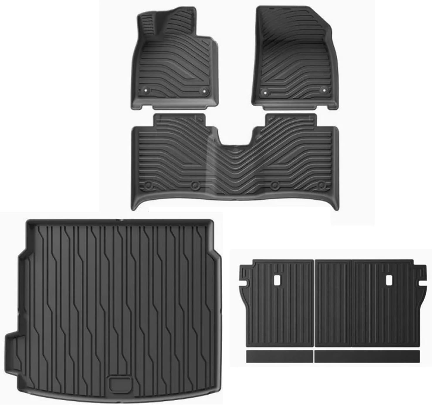 for ZEEKR 001 2024-2025 2026 All Weather Waterproof Car Floor Mats Cargo Liner Trunk Mat Interior Accessories Black(Floor Mats 6pcs)