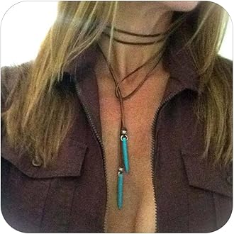 Roe Dolph Boho Necklaces for Women Trendy Western Country Concert Outfits Accessories Brown Suede Choker Necklace Layered Leather Necklaces Boho Western Jewelry Cowboy Cowgirl Outfits Jewelry