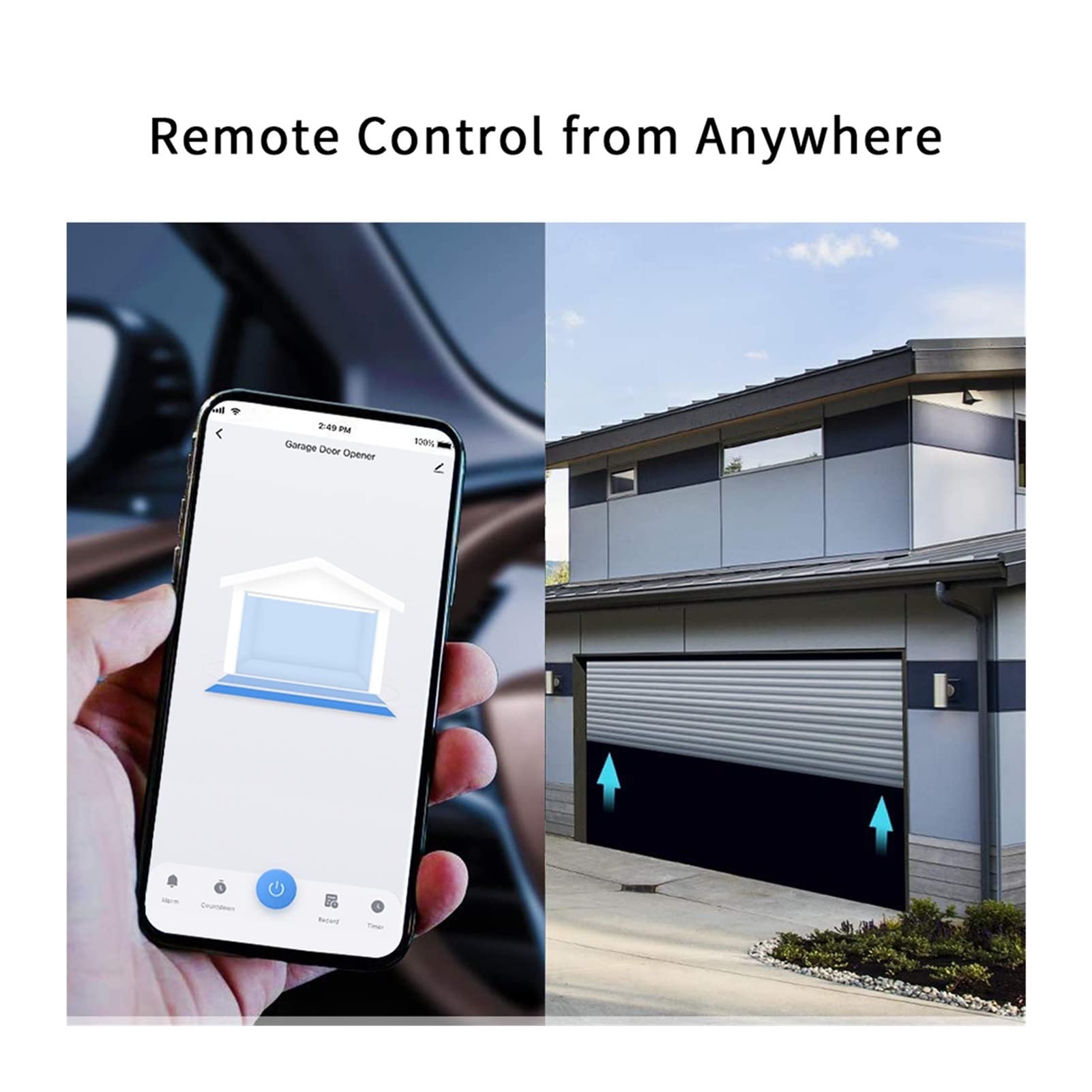Apriporta del garage, Tuya Smart Life. Wi. Apriscatole del controller della porta del garage con il controllo vocale di avviso dell'app del sensore Nessun hub necessario Fai da te