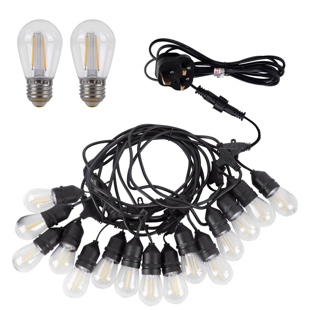 TEKLED® LED Outdoor String Festoon Lights, Black - Image 4