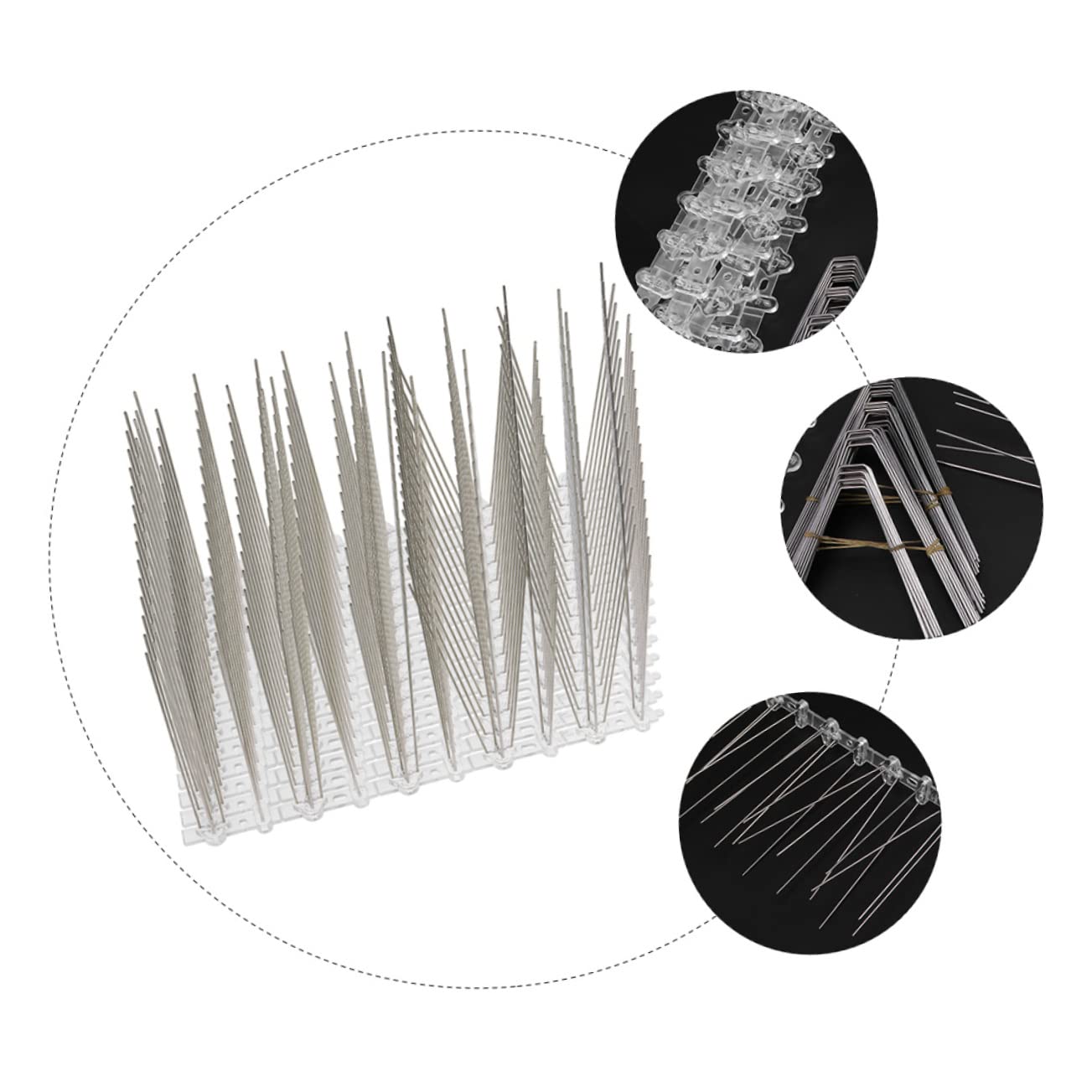 14pezzi Strisce Spike in Acciaio Inox per Recinzioni Anti-piccioni per Deterrenza di Piccioni e Uccelli per Tetti Camini e Superfici Curve