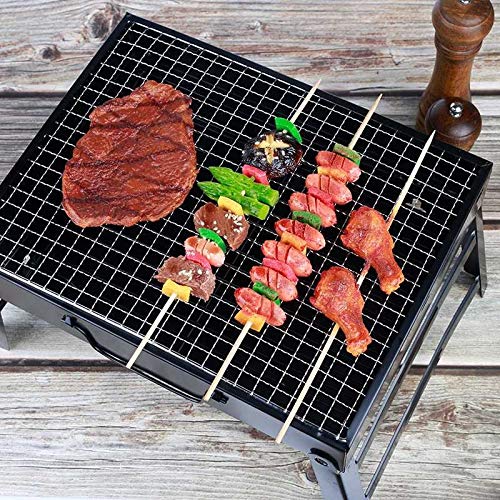 Barbacoa de carbón compacta de 36X30X8cm, Barbacoa, Parrilla, Cocina, Barras, Fumador, Camping al Aire Libre