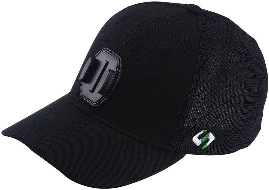 Mesh Baseball Hat Compatible for GoPro Hero 5 Session, Hero 7/6/5/4/3+/3/2/1/DJI OSMO Action Cameras (L 58-60cm) Black