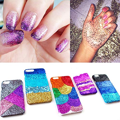 AODIGEGE Chunky Glitter 8 stuks gezichtsglitter voor nagels, pailletten glitterpoeder, haarglitter, make-up glitter, doe-het-zelf-design, voor festival decoratie muziek festival - Image 6