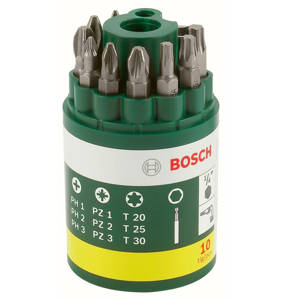 Bosch Vidalama Ucu Seti, Yeşil, 10 Adet