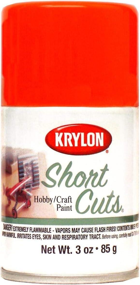Krylon KSCS050 Short Cuts Aerosol Spray Paint, Gloss Glow Orange, 3